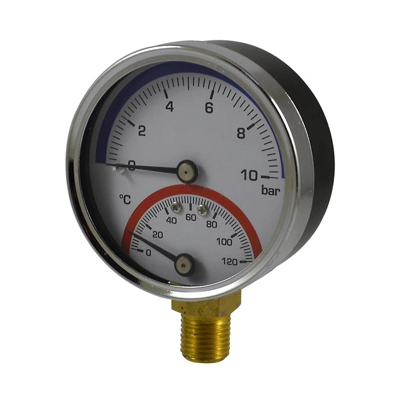 Black Steel Case Thermo-manometer
